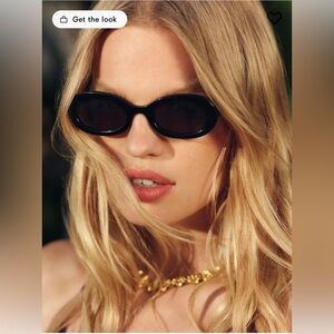 Reformation Coline Black Oval Sunglasses